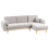 Beliani Corner Sofa Bed 3 Seater KAARINA Fabric Grey Left Hand 4