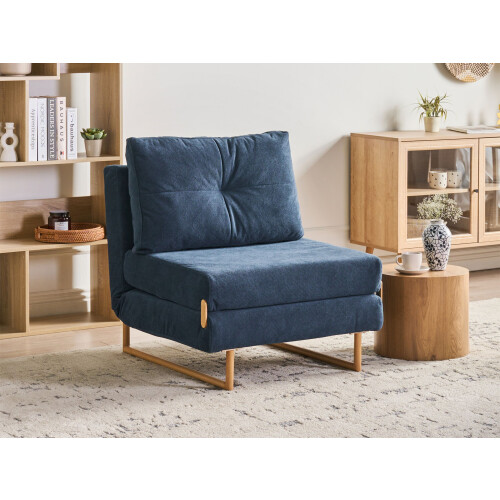 Beliani Single Sofa Bed JERSLEV Fabric Blue 1