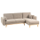 Beliani Corner Sofa Bed 3 Seater KAARINA Fabric Light Brown Left Hand 4