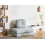 Beliani Single Sofa Bed OLDEN Chenille Light Blue 2