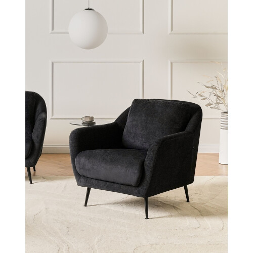 Beliani Armchair EIBY Chenille Black 1