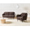 Beliani Living Room Set 3 Seater EIBY Chenille Dark Brown 2