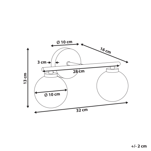 Beliani Wall Lamp GIJOU Metal Brass 2