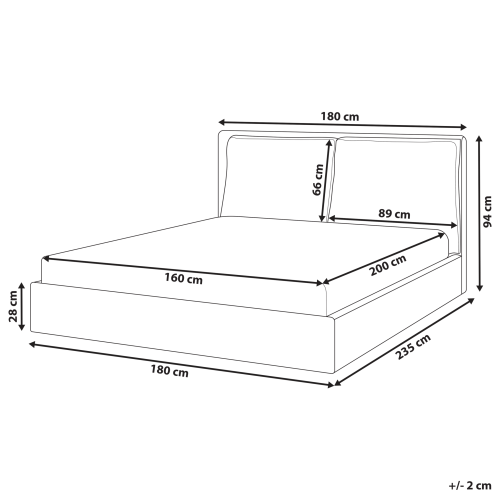 Beliani Bed Boucle BAJONNA 160 x 200 cm (EU King Size) Brown 2
