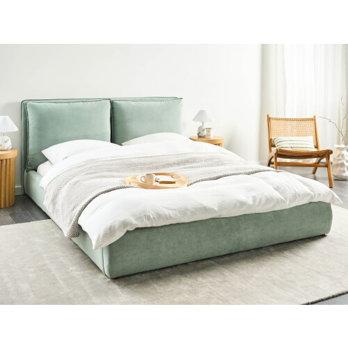 Beliani Bed Velvet BAJONNA 160 x 200 cm (EU King Size) Mint Green 1