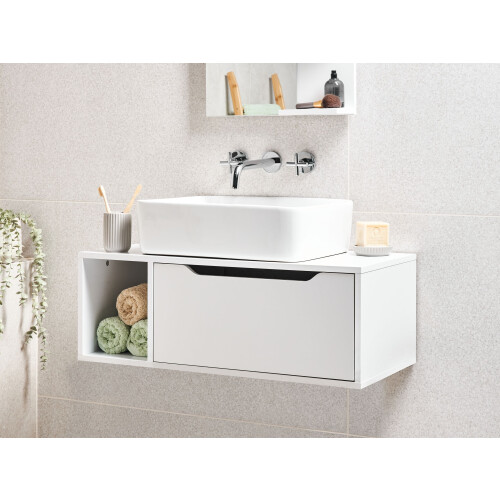 Beliani Wall Mounted Vanity Unit CASCAVEL 80 cm White 1