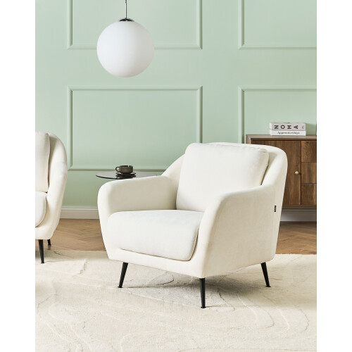 Beliani Armchair EIBY Chenille White 1