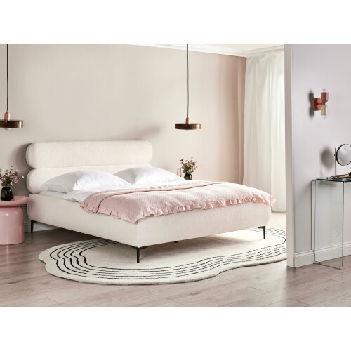 Beliani Bed Boucle LESSAY 160 x 200 cm (EU King Size) Off-White 2