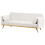 Beliani Sofa Bed 3 Seater ASAA Fabric Off-White 4