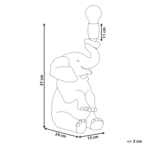 Beliani Table Lamp Elephant FORTUNA Black 2