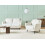 Beliani Living Room Set 3 Seater EIBY Chenille White 2