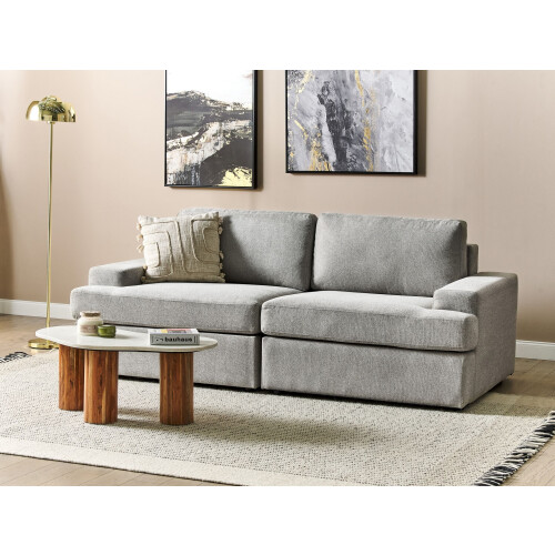 Beliani Sofa 3 Seater ALLA Fabric Light Grey 1