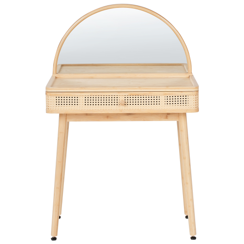Beliani Dressing Table with Mirror RANCHERIA Light Brown 2