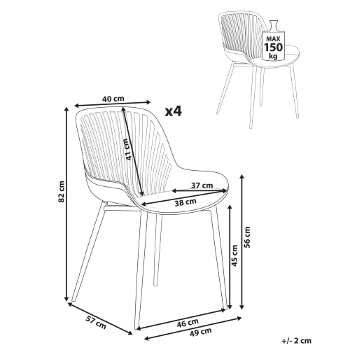 Beliani Set of 4 Dining Chairs KLEVE White 2