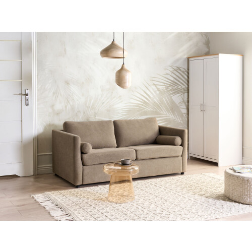 Beliani Sofa Bed INKOO Fabric Brown 1