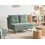 Beliani Sofa Bed 2 Seater JERSLEV Fabric Light Green 2