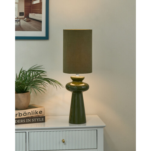 Beliani Table Lamp OTEROS Olive Green 1