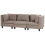 Beliani Modular Sofa 3 Seater UNSTAD Fabric Brown 2