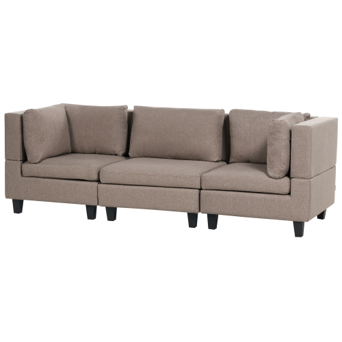 Beliani Modular Sofa 3 Seater UNSTAD Fabric Brown 1