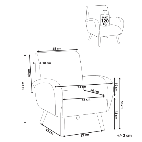 Beliani Armchair PLASSEN Fabric Green 2
