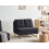Beliani Sofa Bed 2 Seater JERSLEV Fabric Black 2