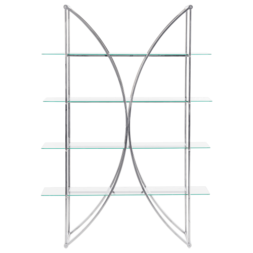 Beliani 4 Tier Shelving Unit HOLLOW Metal 175 cm Silver 1