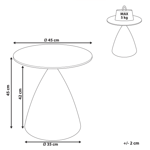 Beliani Side Table CORELLA Tempered Glass Brown 2