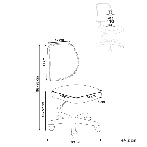 Beliani Office Chair JOYFUL Pastel Pink 2