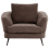 Beliani Armchair KJAER Chenille Dark Brown 4