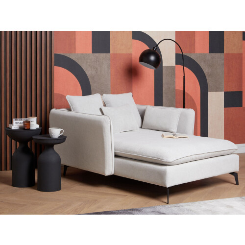 Beliani Chaise Longue CHARMES Fabric Light Beige 1