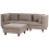 Beliani Modular Sofa 3 Seater UNSTAD with Ottoman Fabric Brown 2