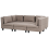 Beliani Modular U-Shape Sofa 5 Seater UNSTAD with Ottoman Fabric Brown 4