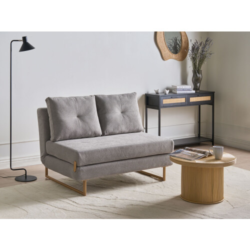 Beliani Sofa Bed 2 Seater JERSLEV Fabric Grey 1