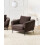 Beliani Armchair KJAER Chenille Dark Brown 2