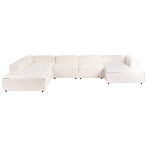 Beliani Modular Corner Sofa 5 Seater ARDAL Boucle Off-White Right Hand 2