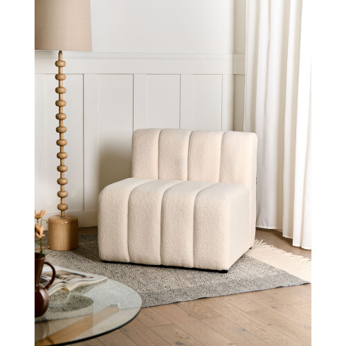 Beliani Armchair KAGE Boucle Light Beige 1