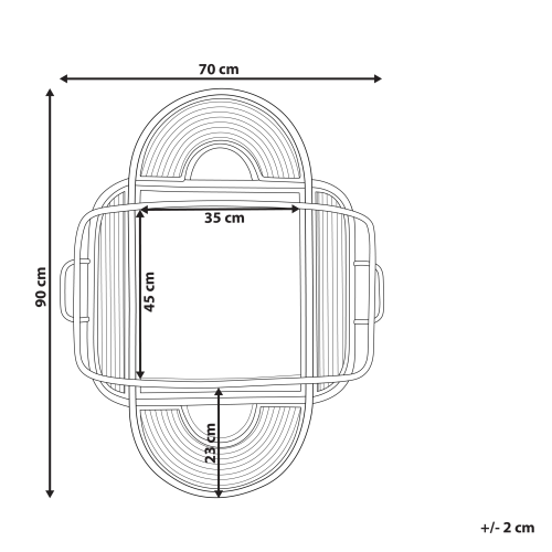 Beliani Wall Mirror ALCORN 70 cm 90 cm Rattan Natural 2