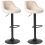 Beliani Set of 2 Bar Stools MEDULIN Swivel Boucle Light Beige 4