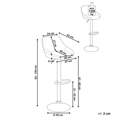 Beliani Set of 2 Bar Stools MEDULIN Swivel Boucle Light Beige 2