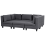 Beliani Modular U-Shape Sofa 5 Seater UNSTAD Dark Grey Fabric with Ottoman 4