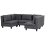 Beliani Modular U-Shape Sofa 5 Seater UNSTAD Dark Grey Fabric with Ottoman 5