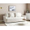Beliani Sofa Bed 3 Seater KRAMA with Storage Fabric Off-White 2