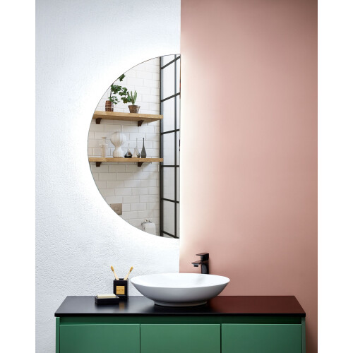 Beliani LED Bathroom Mirror LOUE 50 cm 100 cm Silver 1