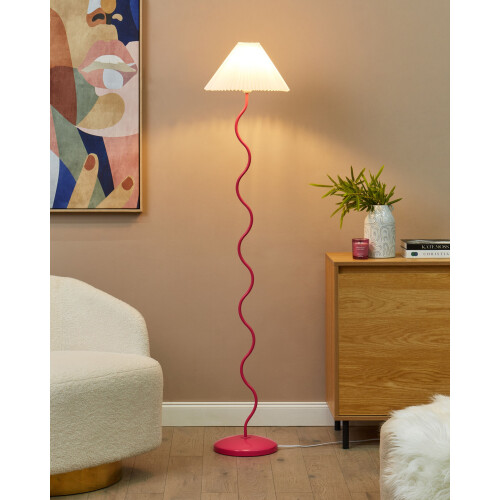 Beliani Floor Lamp JIKAWO Metal Pink 1
