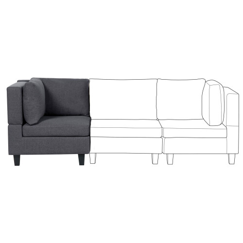 Beliani Corner Seat UNSTAD Dark Grey Fabric 1
