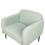Beliani Armchair STOUBY Linen Light Green 6