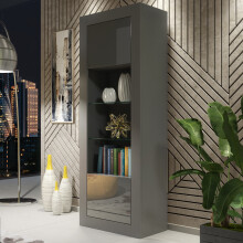 Display Cabinet 170cm Illume - Dark Grey with Gloss Doors