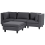 Beliani Modular Sofa 3 Seater UNSTAD Dark Grey Fabric with Ottoman 4
