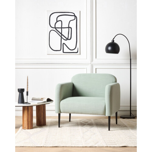 Beliani Armchair STOUBY Linen Light Green 1