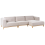 Beliani Corner Sofa 5 Seater VENG Fabric Light Beige Left Hand 4